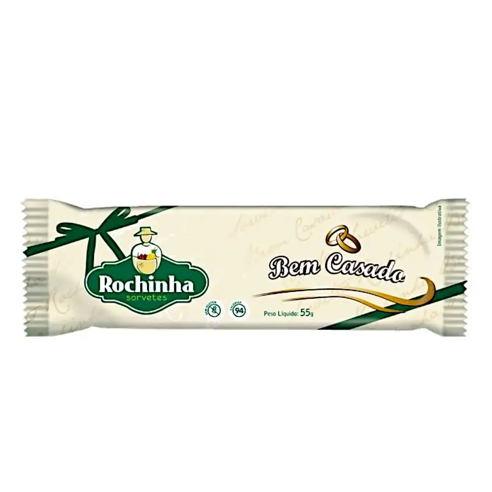Picolé Bem Casado Rochinha Sorvetes Pacote 55g