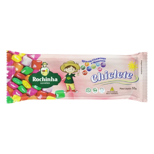 Picolé Chiclete Rochinha Pacote 55g