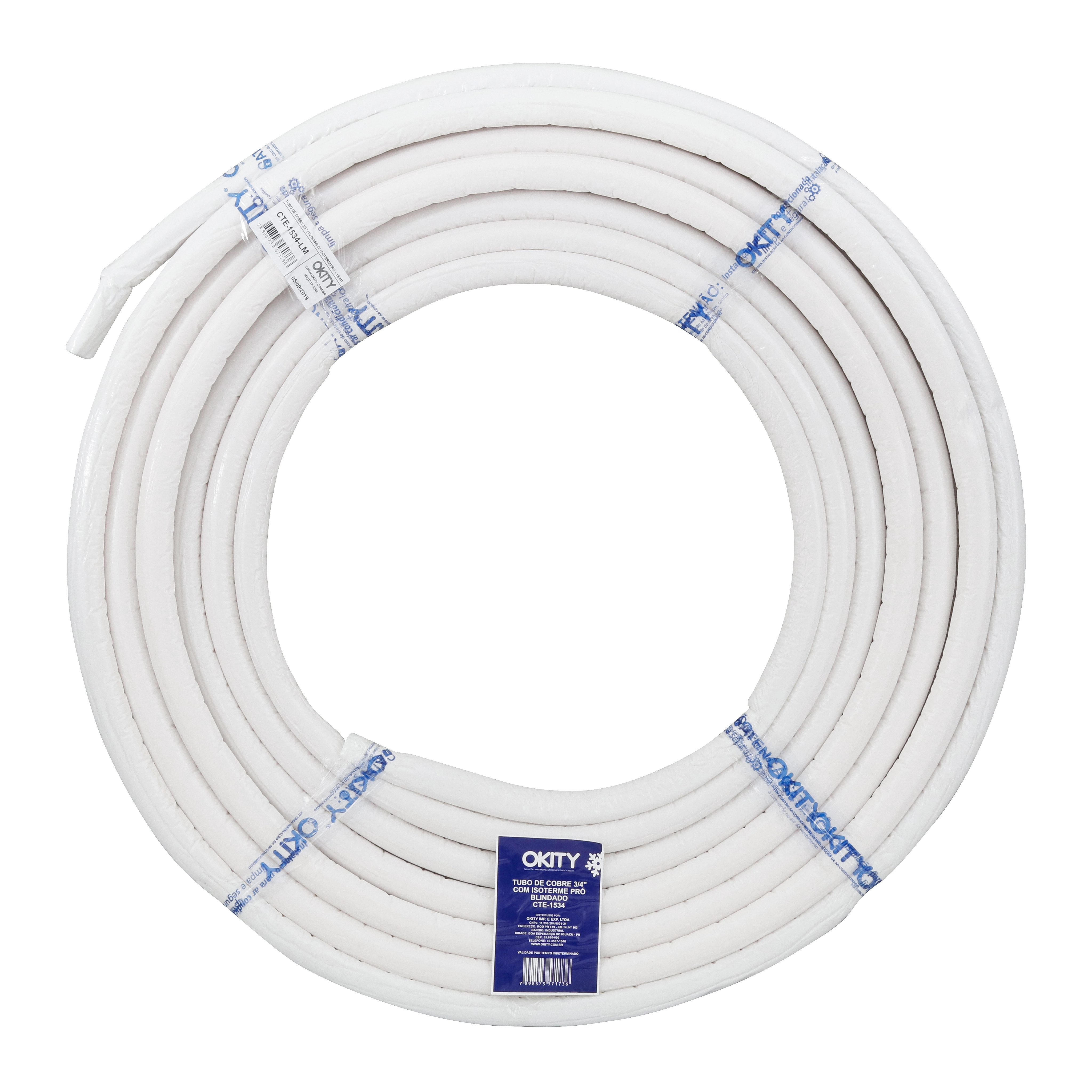 Tubo de Cobre 3/4" com Isolamento Térmico Blindado OKITY