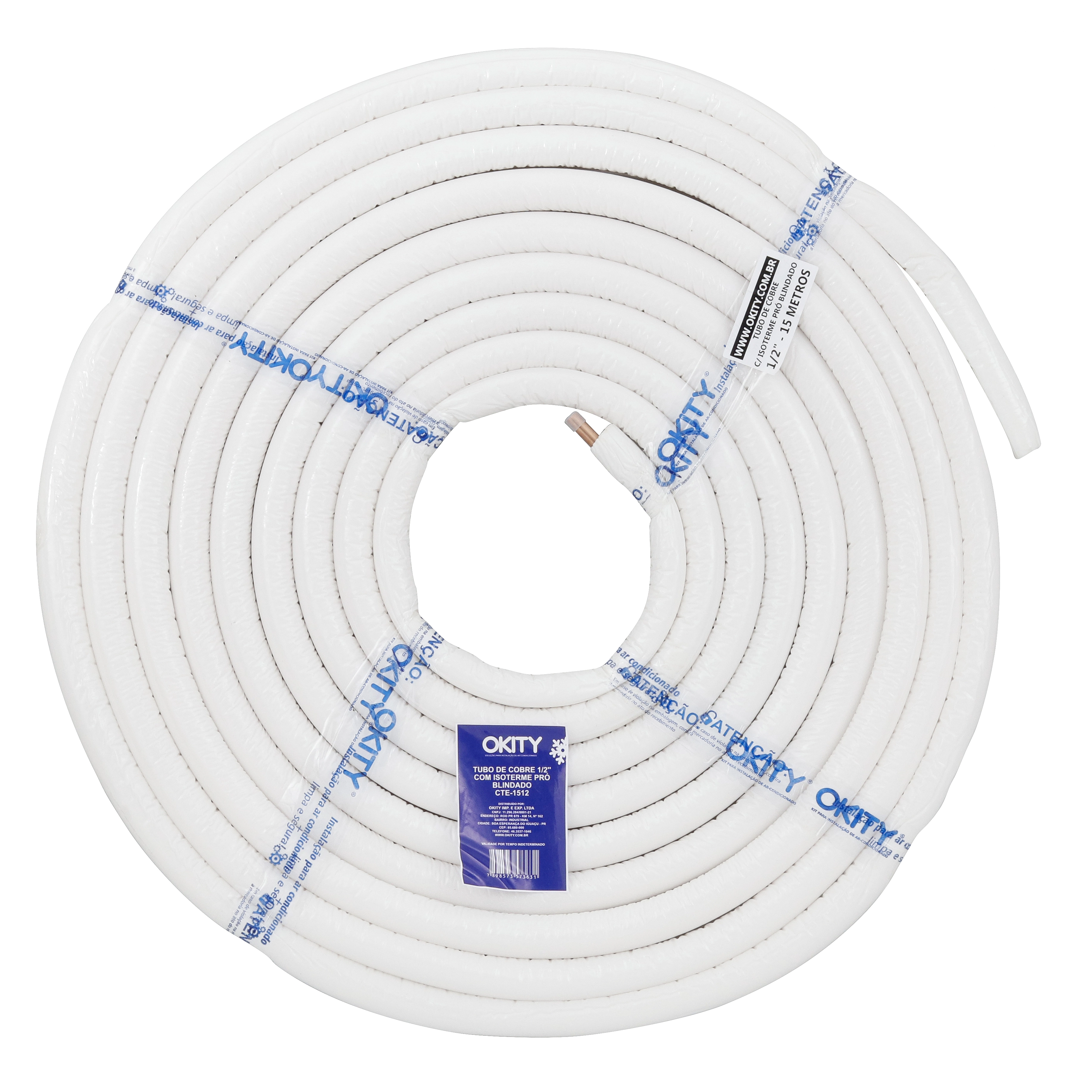 Tubo de Cobre 1/2" com Isolamento Térmico Blindado OKITY