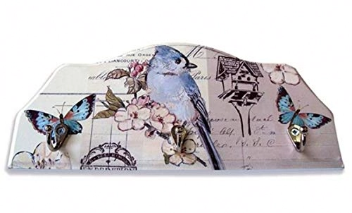 Porta Chaves Passaro Azul 29x12cm .