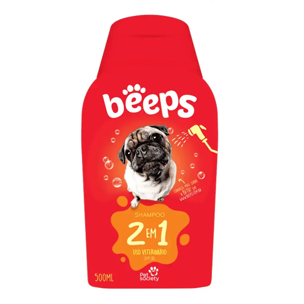 Shampoo Beeps 2 Em 1 Para Cães E Gatos 500ml