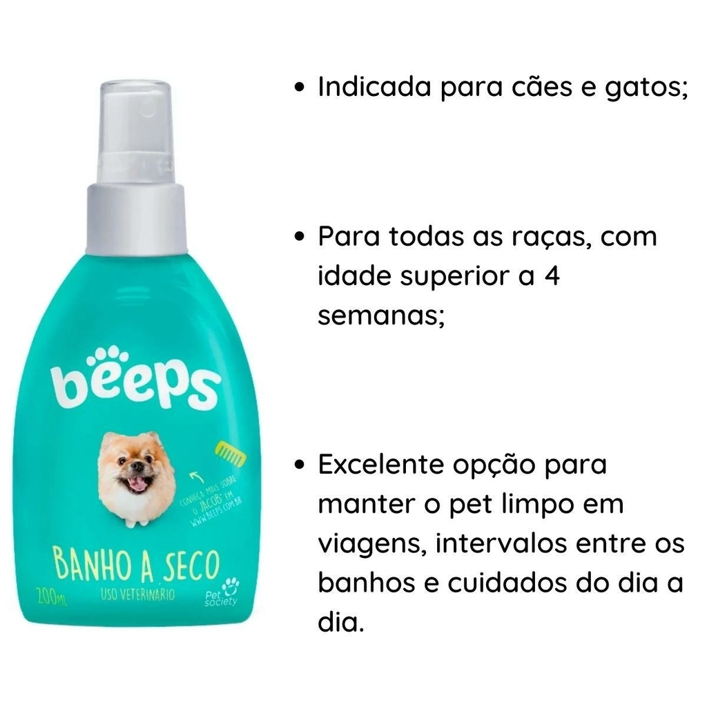 Shampoo de Banho a Seco para Cães Beeps Pet Society 200ml