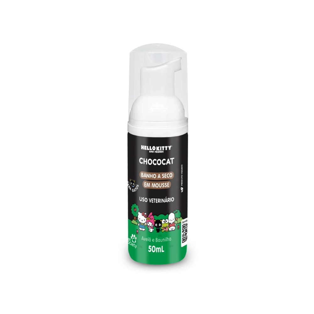 Banho A Seco Para Gatos Hello Kitty And Friends Mousse Chococat Pet Society 50ml