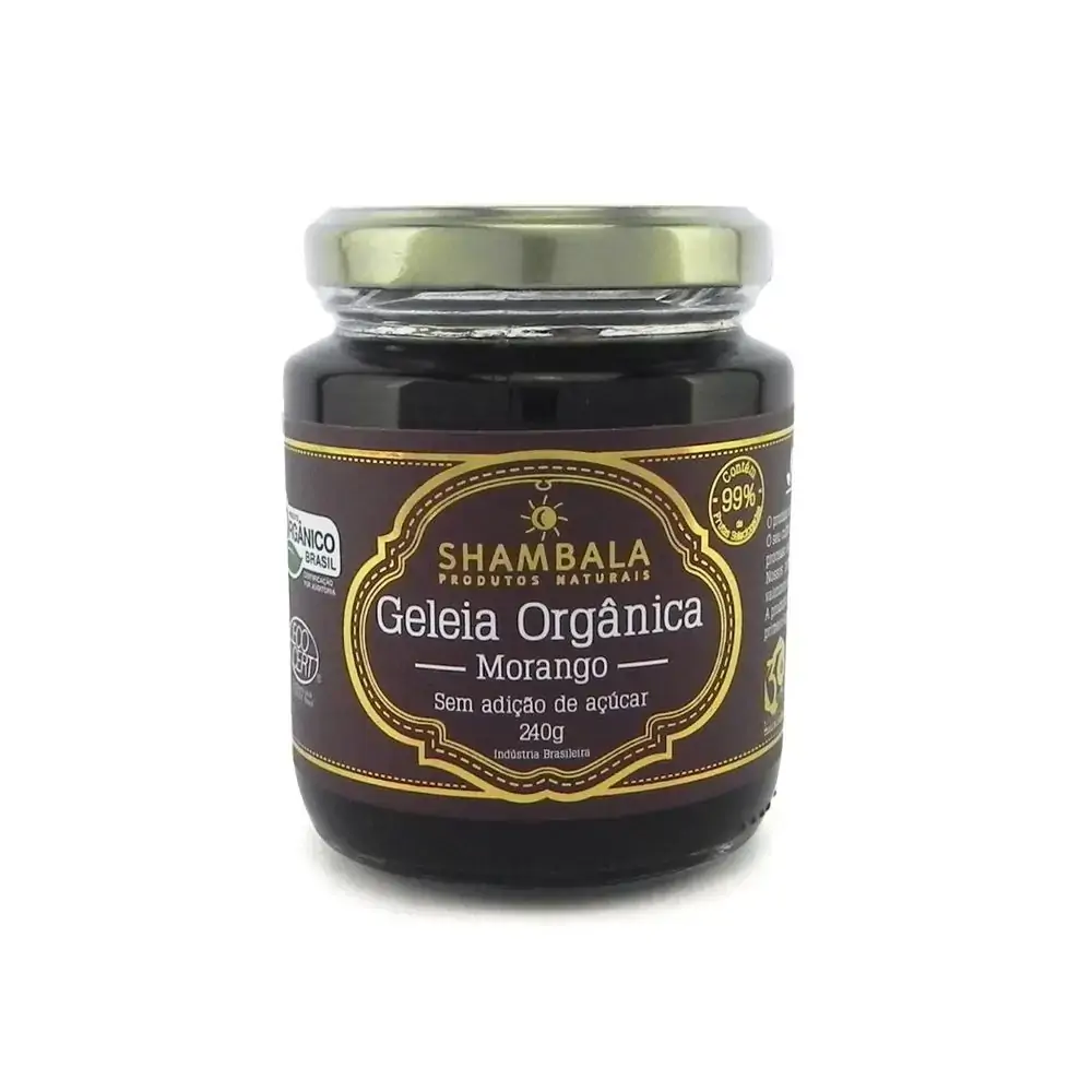 Geleia De Morango Sem Açúcar Orgânica 240g Shambala