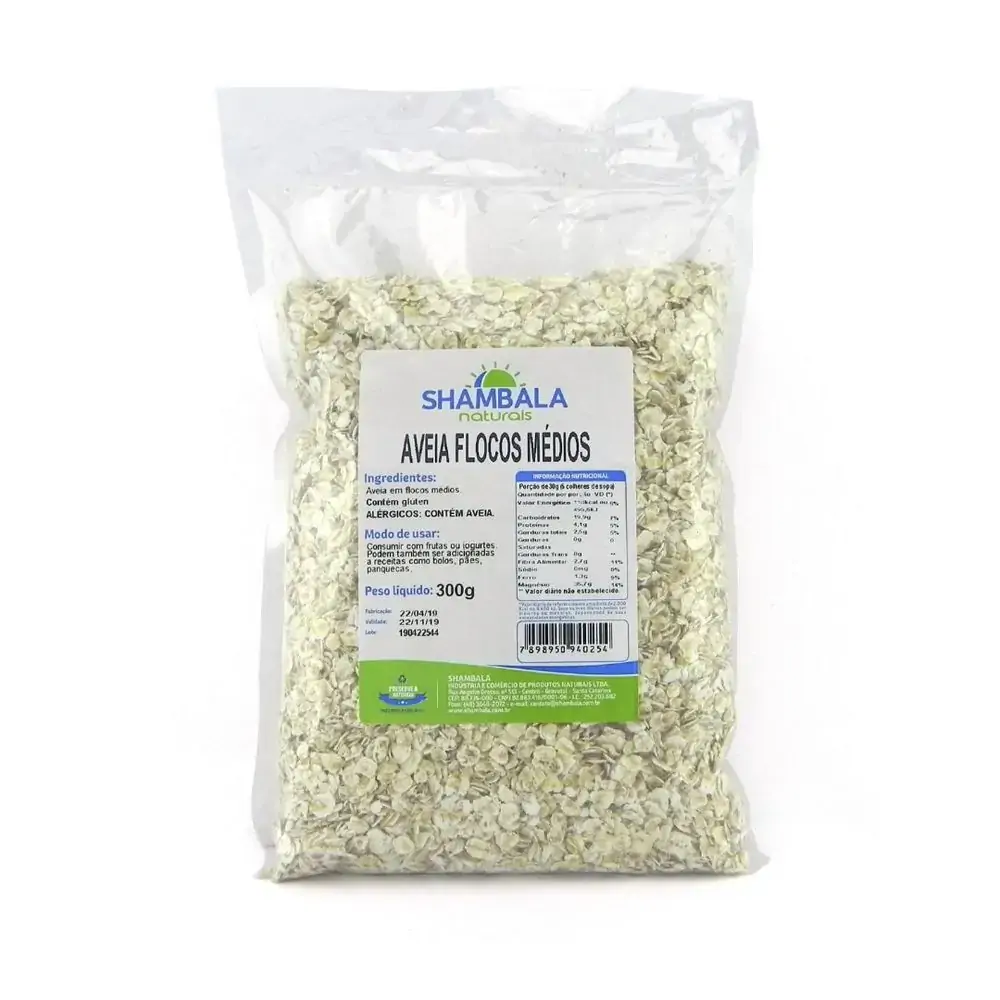 Aveia Media Sem Gluten 300gr Shambala