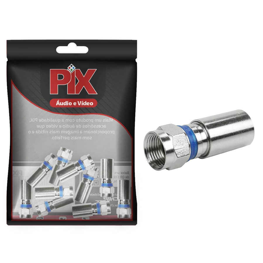 10x Conector F Compressão Rg-59 Prova D água Alta Qualidade