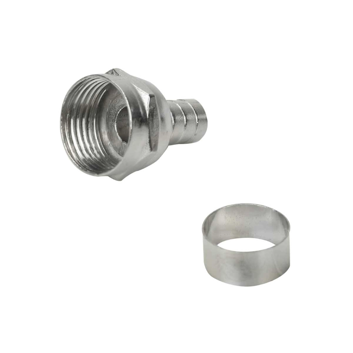 Conector F Anel Para Crimpar Rg-59 C/anel Pacote C/ 100 Pçs