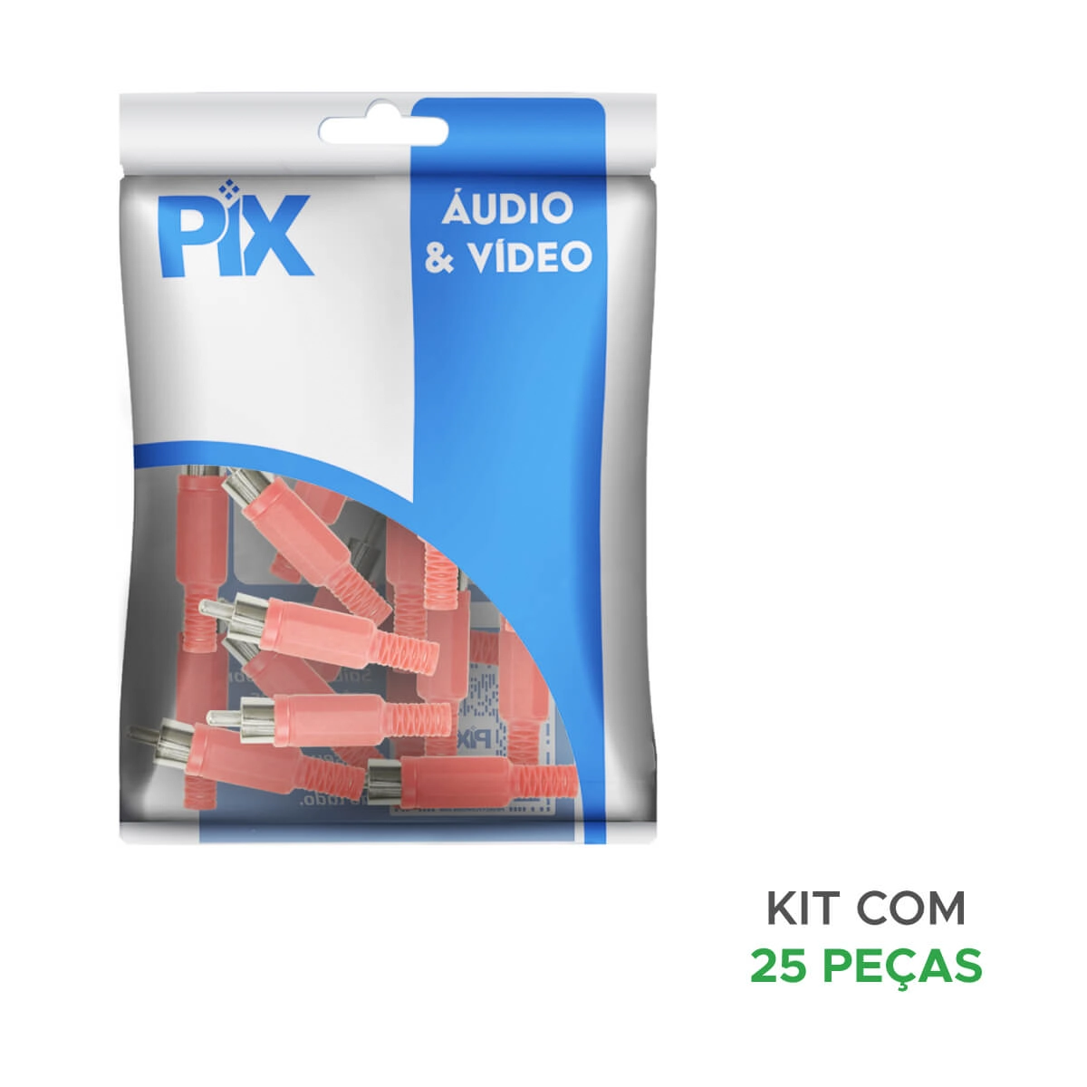 25x Plug Rca Macho - Alta Qualidade - Pix - Vermelho