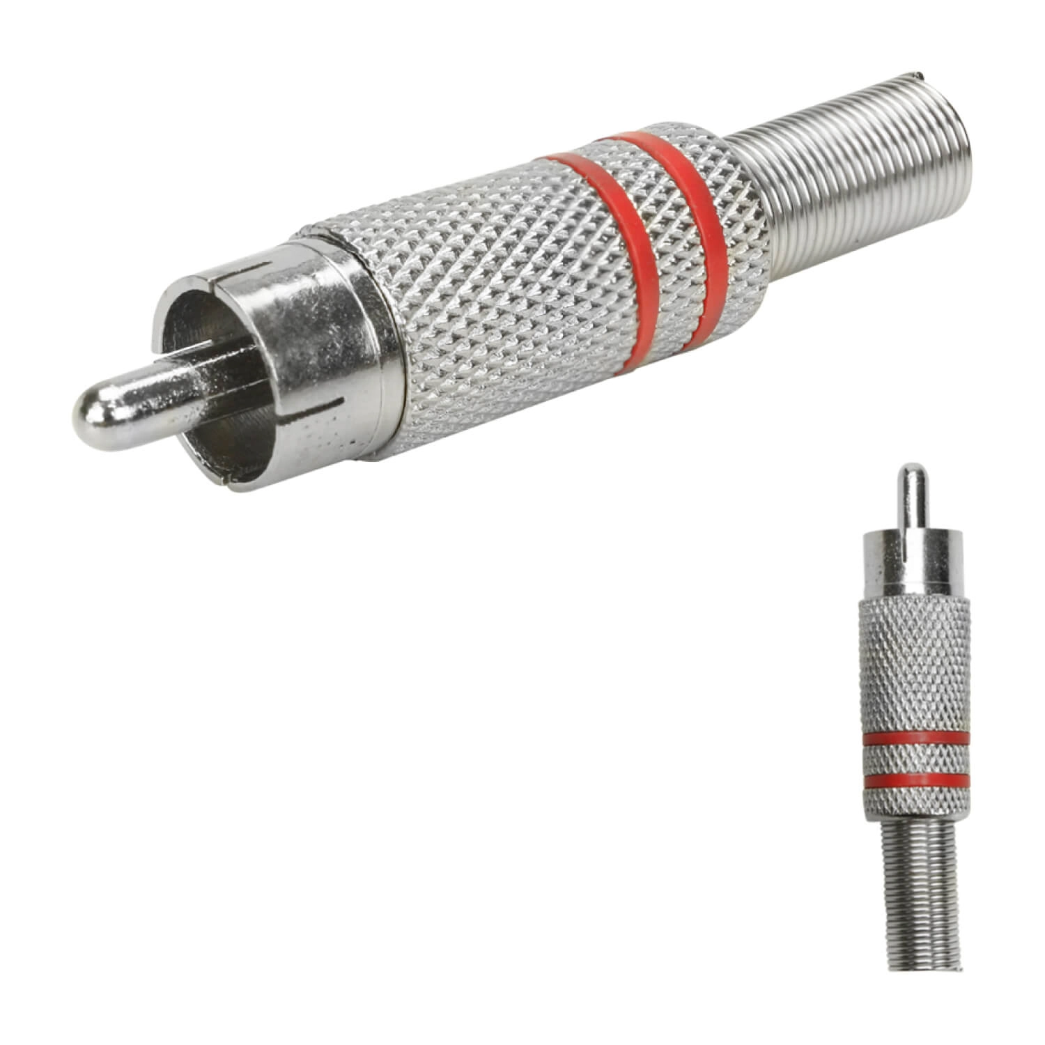10x Plug Rca Macho Linha Profissional 4mm Vermelho - Pix
