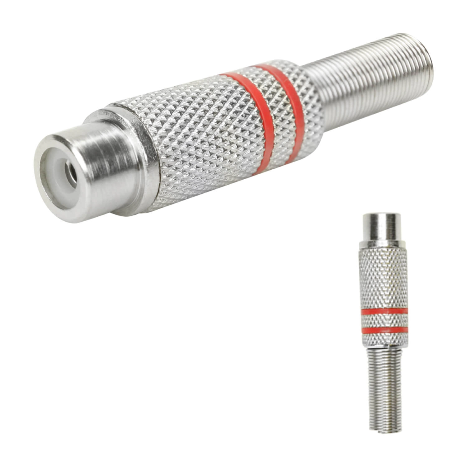 10x Plug Rca Fêmea Linha Profissional 4mm Vermelho - Pix