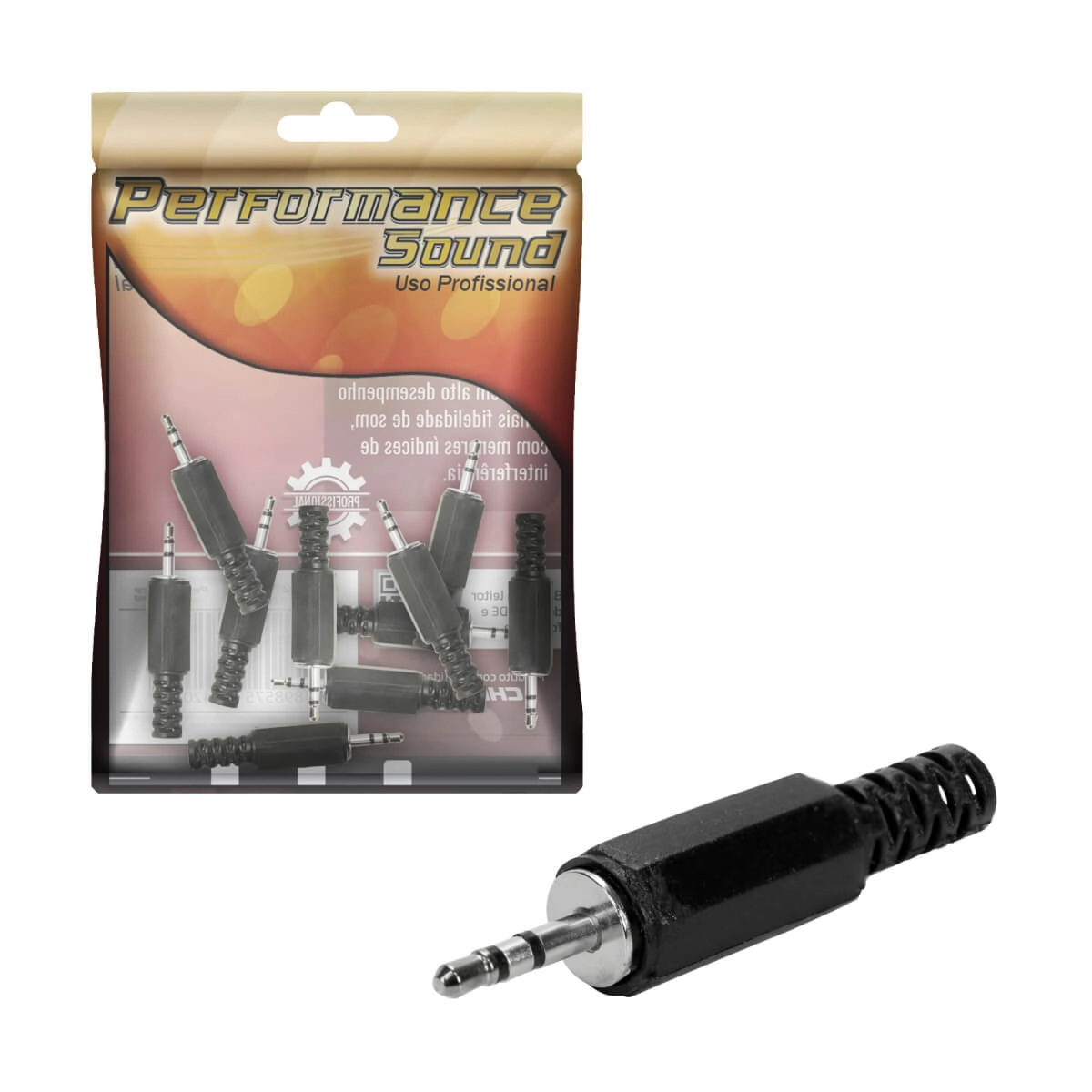 10x Plug P1 Stereo Macho Com Rabicho - Alta Qualidade