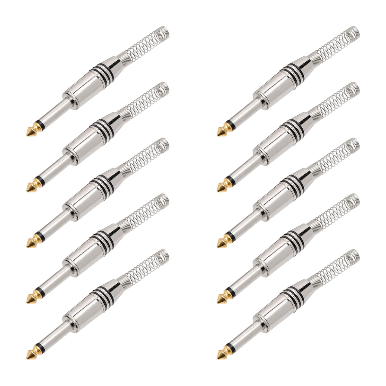 10x Plug P10 Mono Premium Profissional Série Gold Pro - Preto