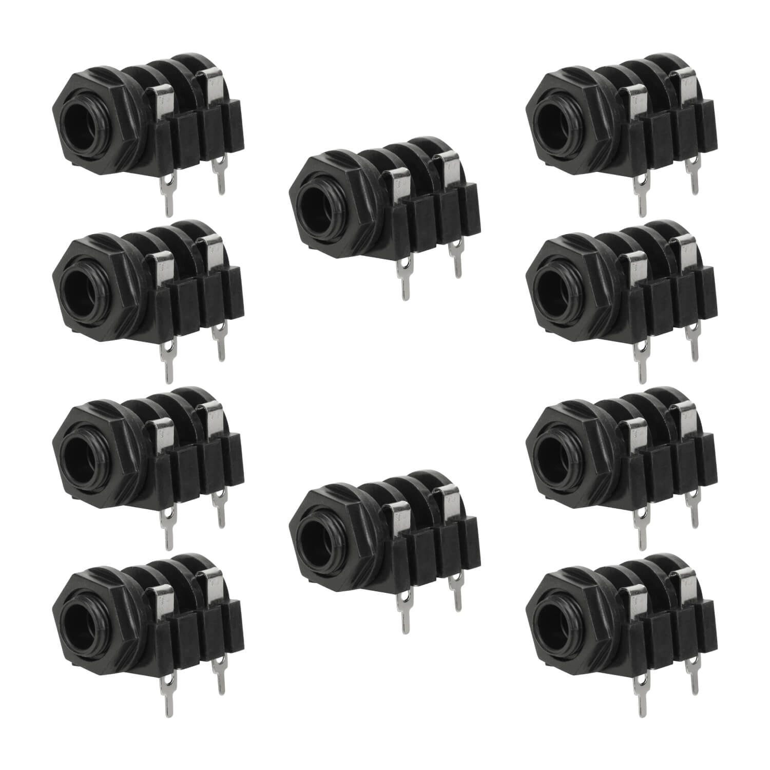 10x Jack J10/p10 Fêmea Mono - Painel Placa - Circuito Aberto