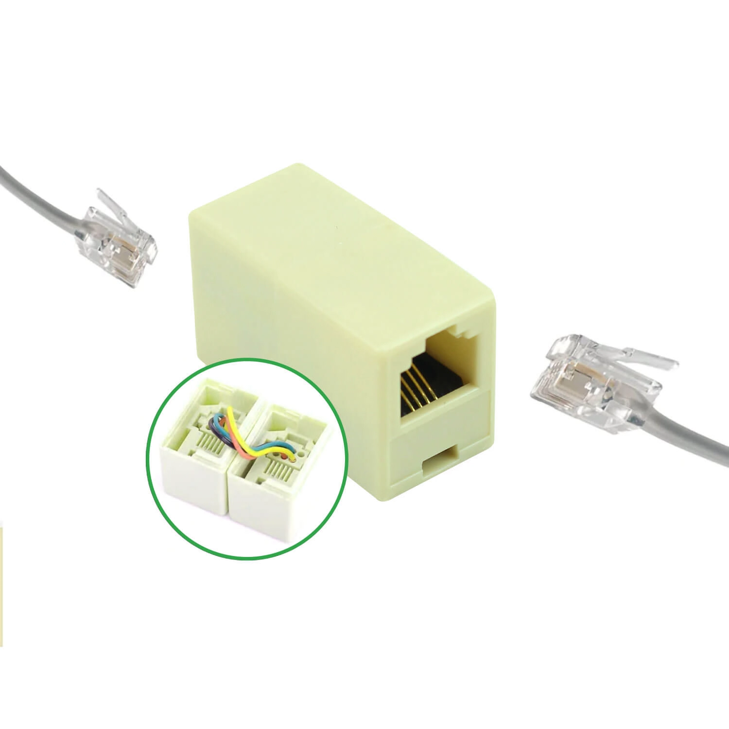 10x Emenda Rj 11 6 X 4 Vias P/extensão Cabos Telefone
