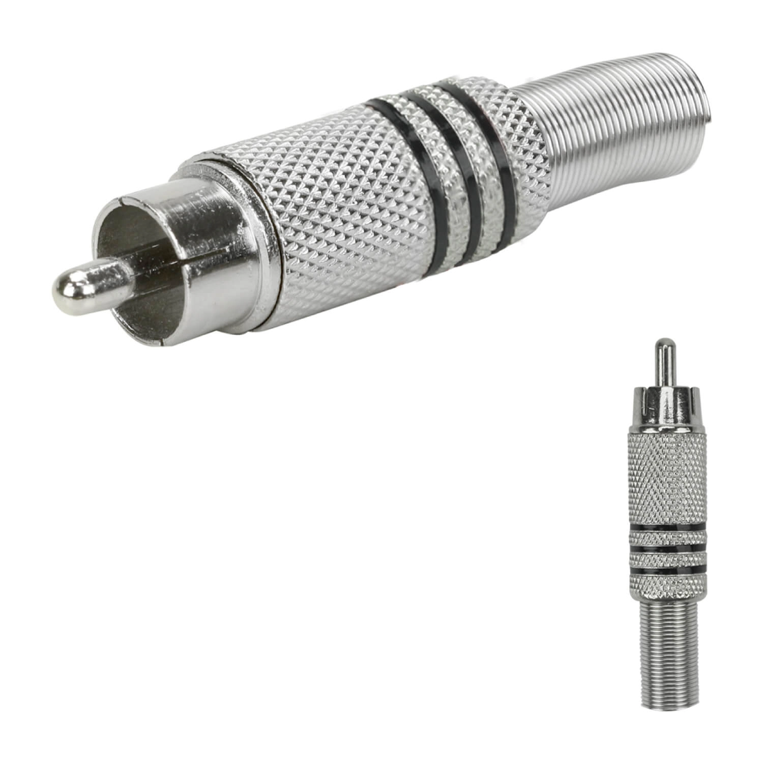 10x Plug Rca Macho Linha Profissional 6mm Preto - Pix