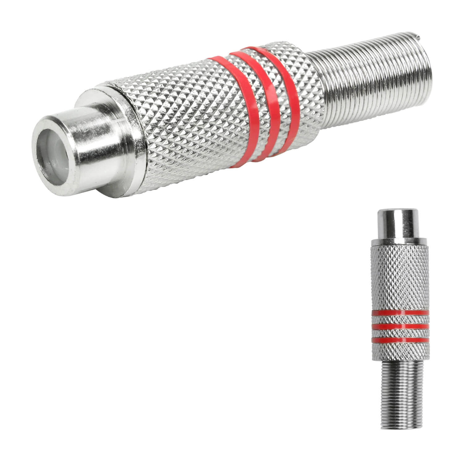 10x Plug Rca Fêmea Linha Profissional 6mm Vermelho -original
