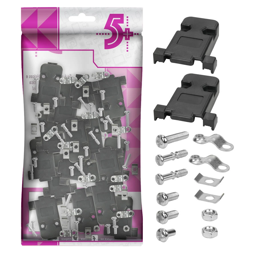 10x Capa Plástica Preta Para Conector Db9 - Alta Qualidade