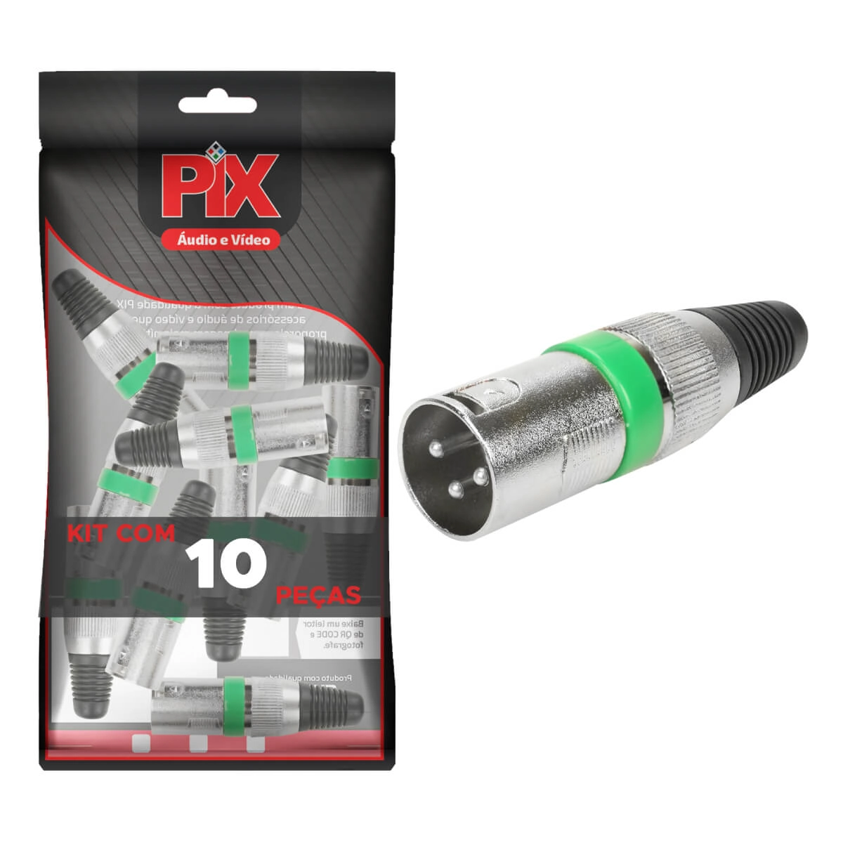 10x Plug Cannon Macho - Premium Profissional - Série Ring - Verde