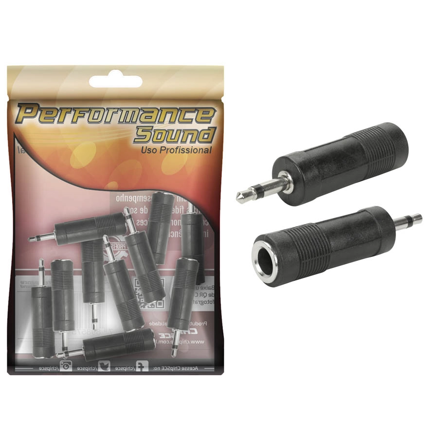 10x Adaptador Áudio P2 Mono Para P10 Mono J10 Alta Qualidade