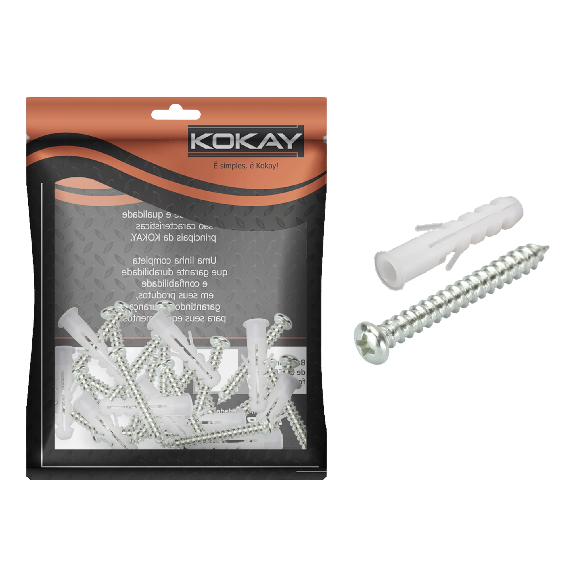 Kit Com Bucha E Parafuso 8mm Autotarraxante - 20 Unidades