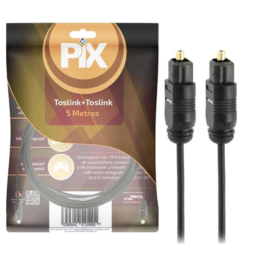 Cabo Optico Toslink Profissional 5m
