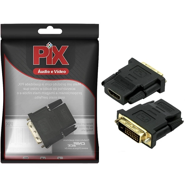 Adaptador Dvi 24+1 Macho Para Hdmi Femea 003-8600 Pix
