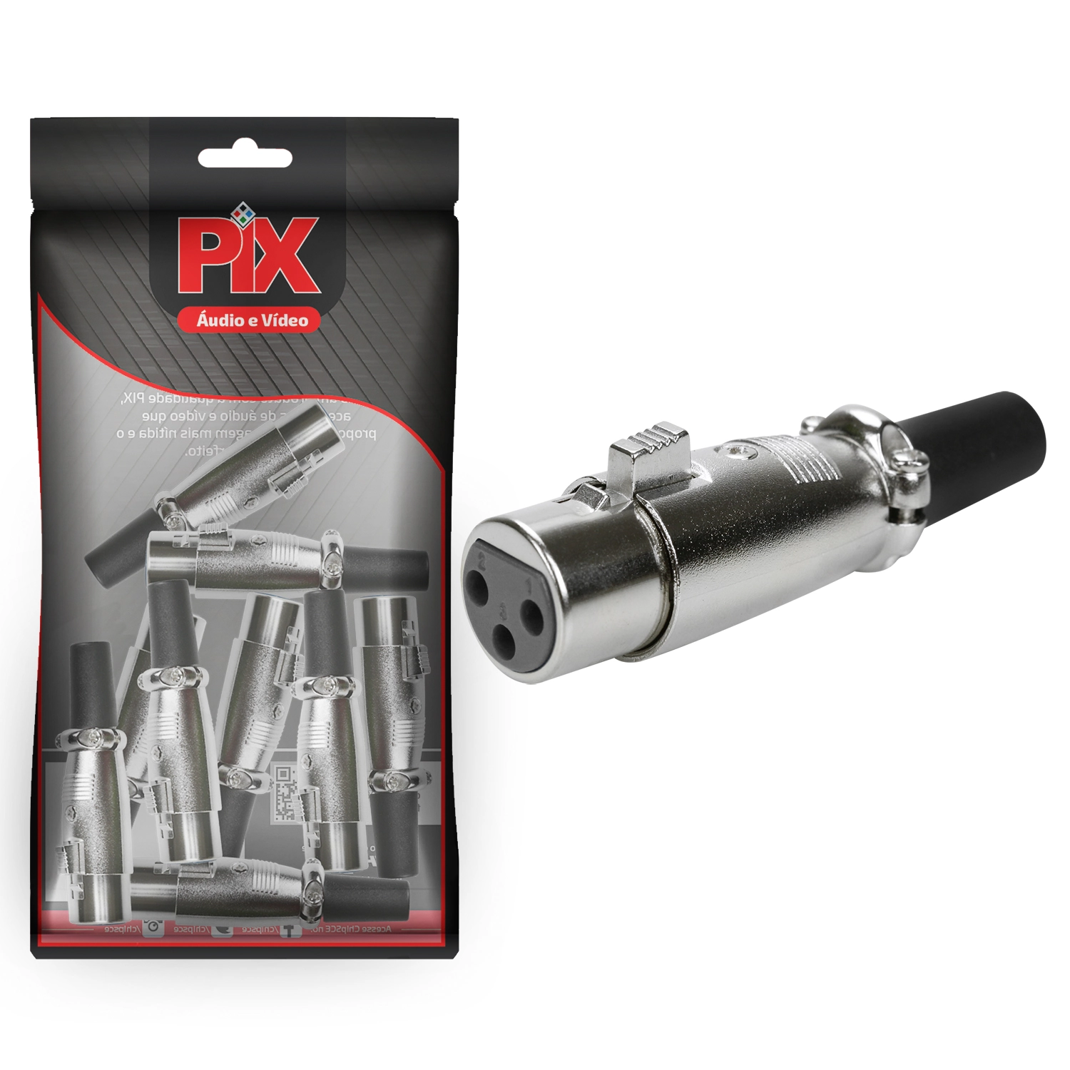 10x Plug Cannon Fêmea Com Trava Profissional - Série Metal