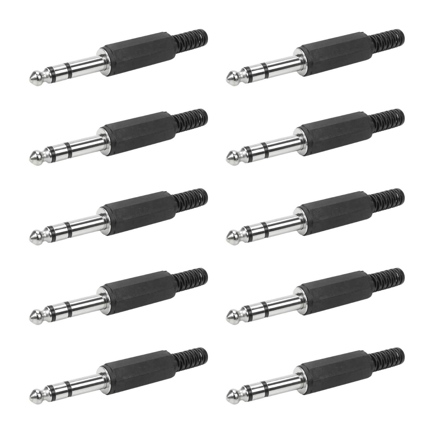 10x Plug P10 Estéreo Premium Série Classic - Preto