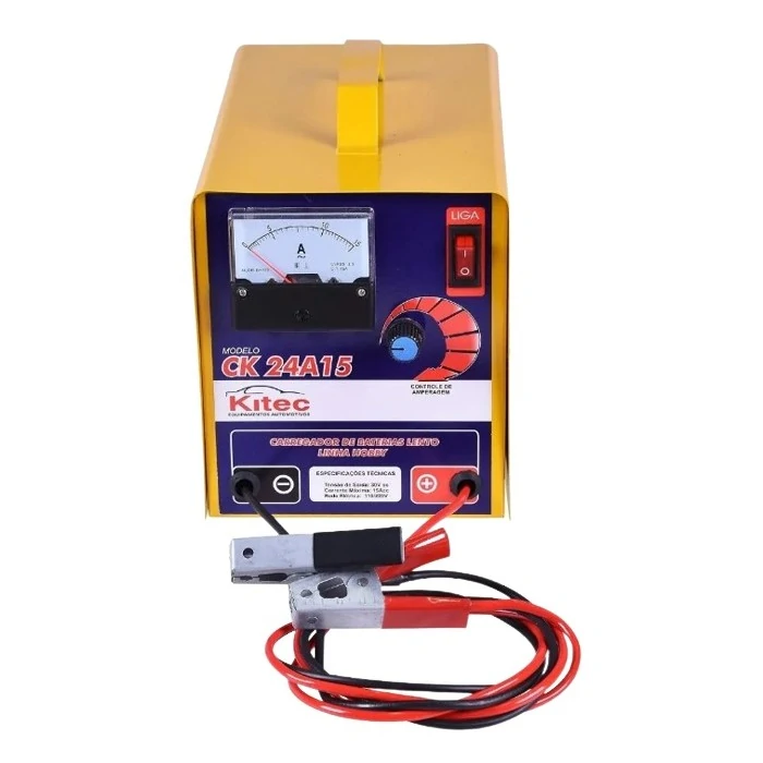 Carregador de Bateria Automotivo 110/220V Manual 15A 12/24V - KITEC CK24A15