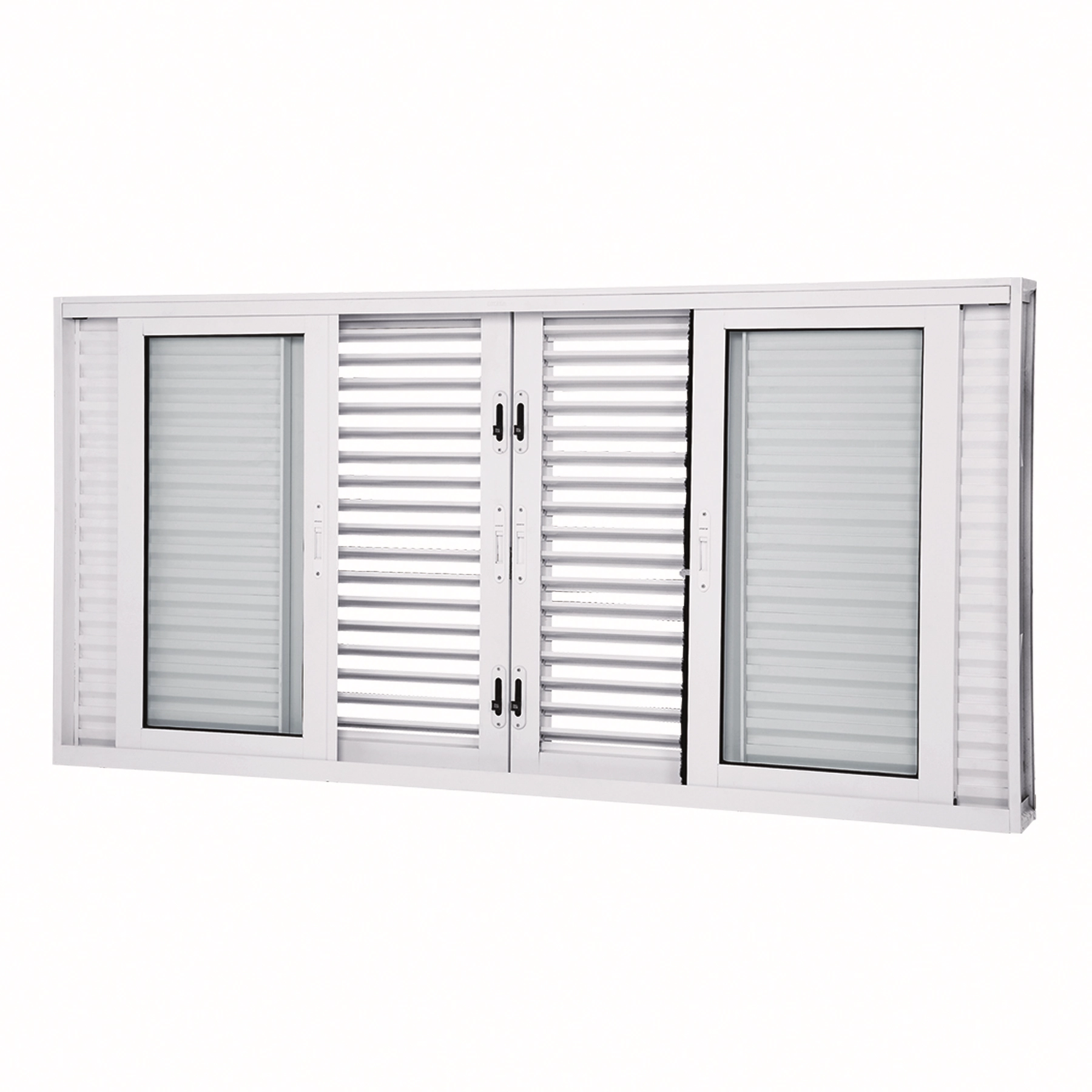 Janela de Aço Veneziana 6 Folhas 100x200cm Facilitá Lucasa Ullian Branca