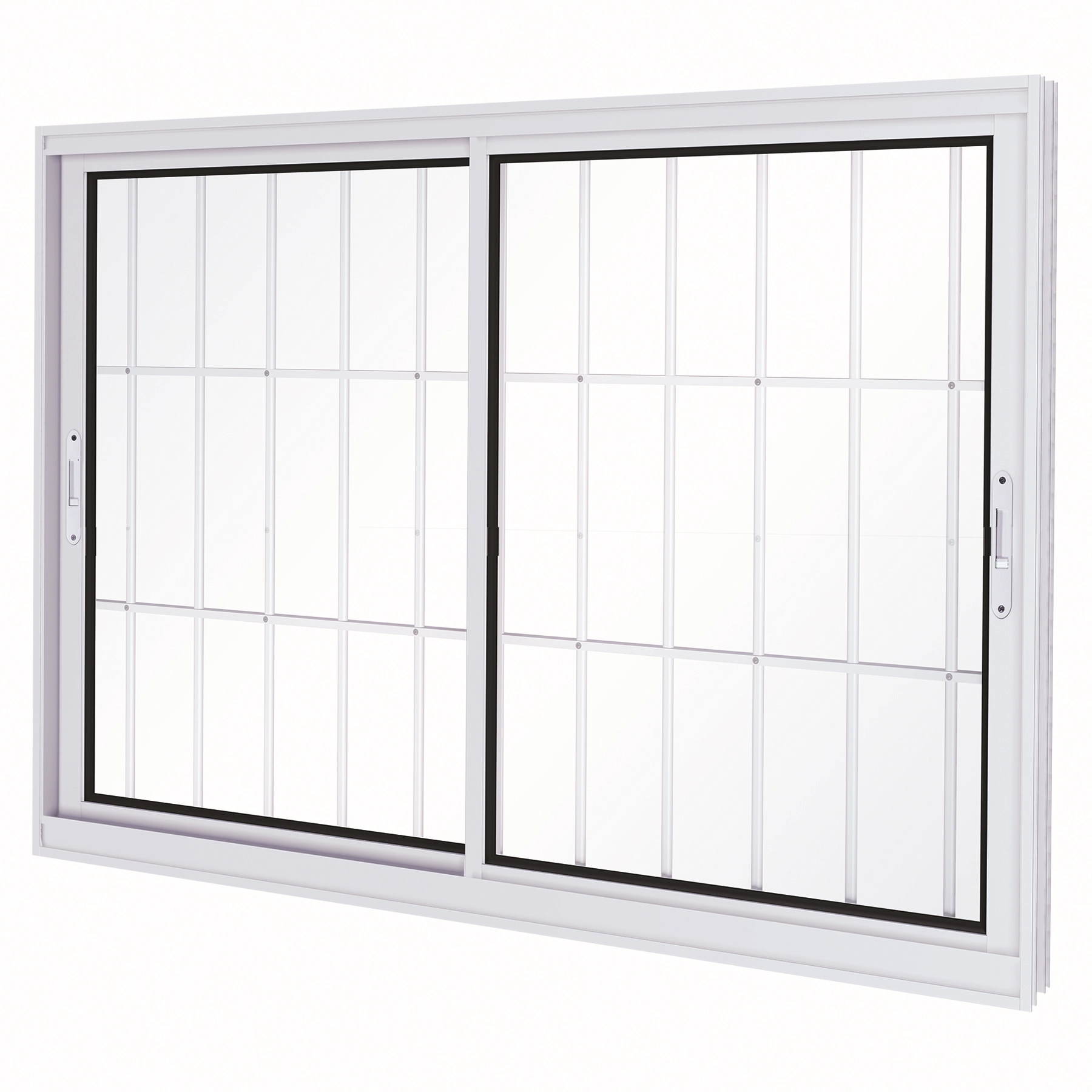 Janela de Alumínio de Correr 2 Folhas 100x150cm com Grade Eccellente Lucasa Ullian Branca
