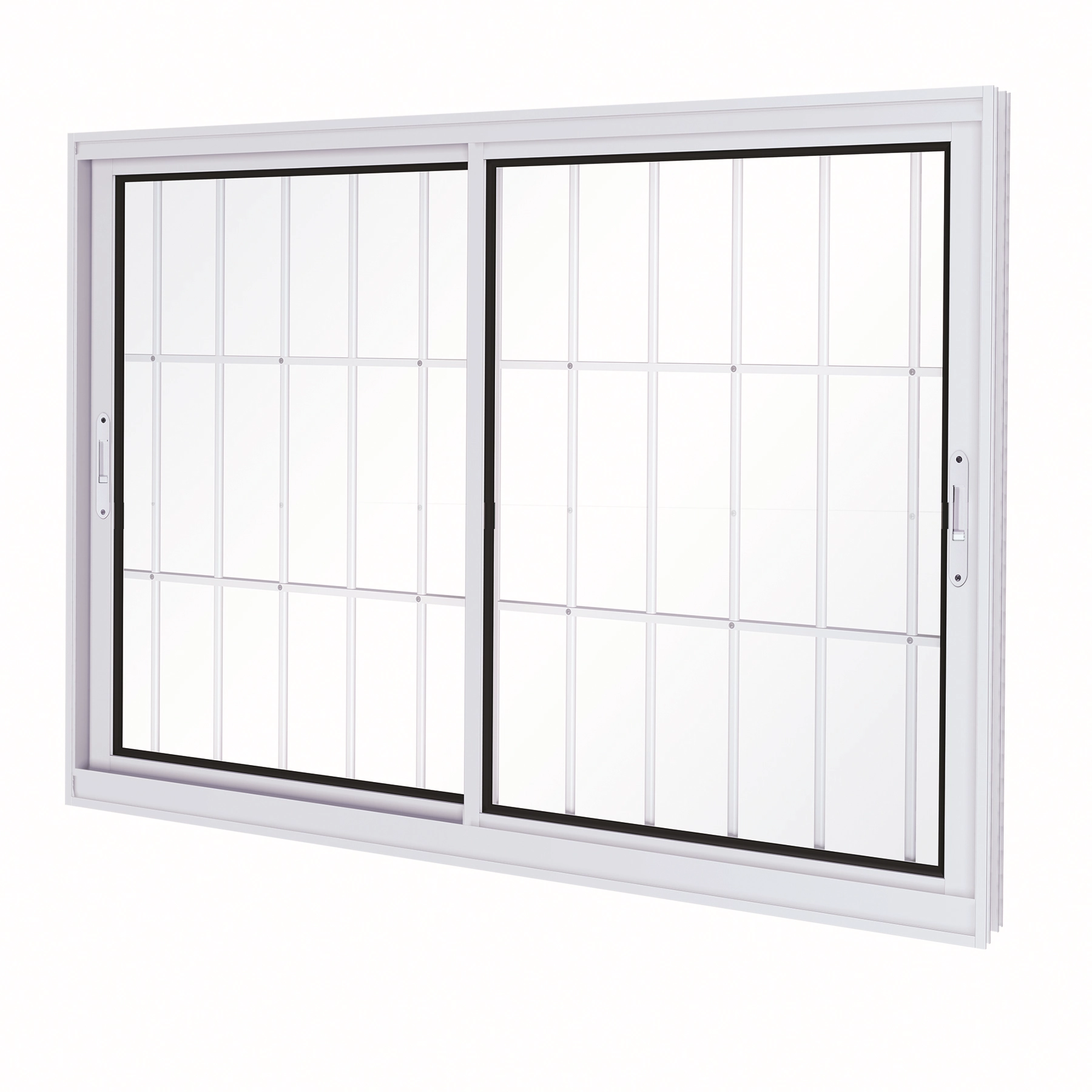 Janela de Alumínio de Correr 2 Folhas 120x150cm com Grade Eccellente Lucasa Ullian Branca