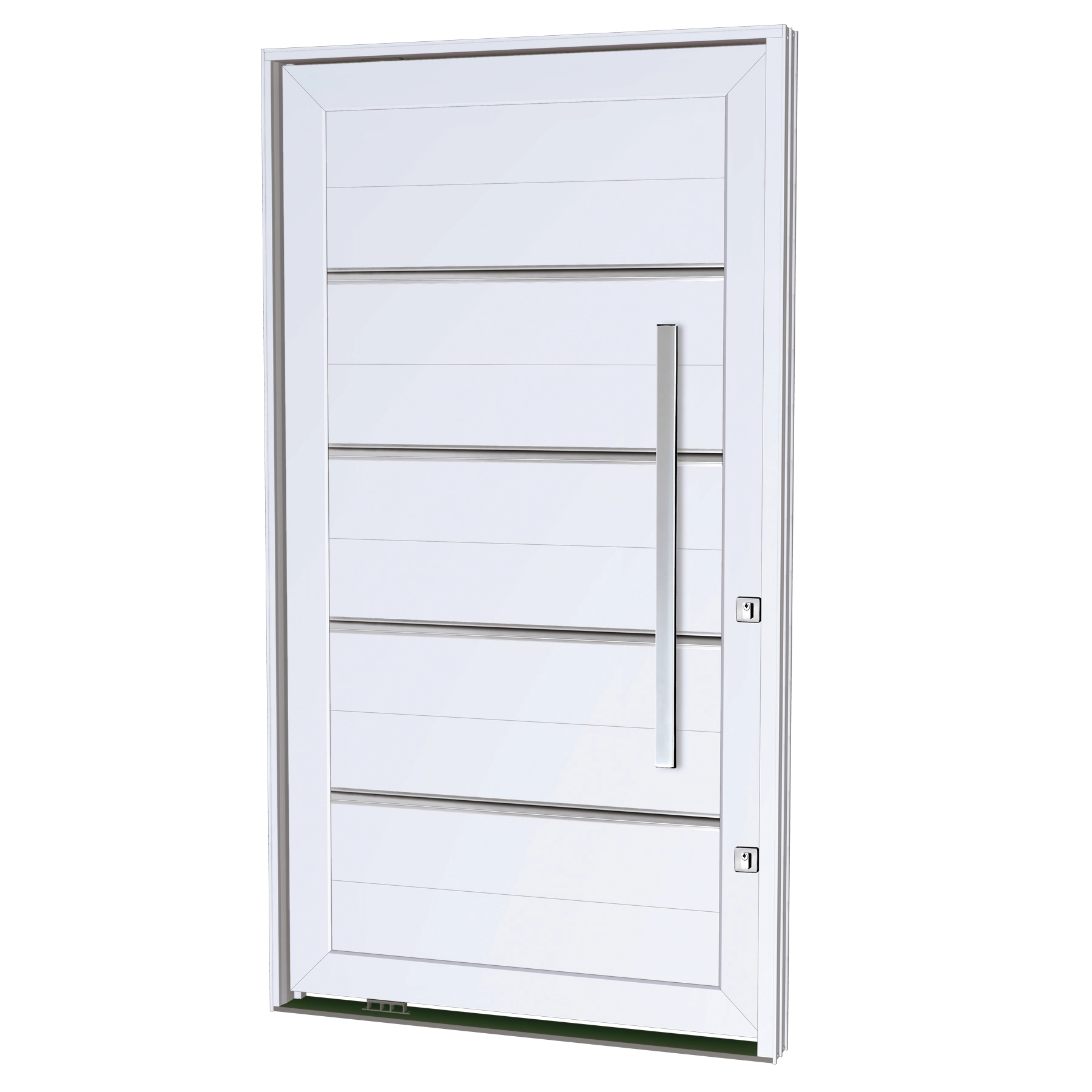 Porta Lambrill Pivotante Alumínio Branco 2,25x1,30m Lado Esquerdo Linha Lucasa Eccellente Lucasa