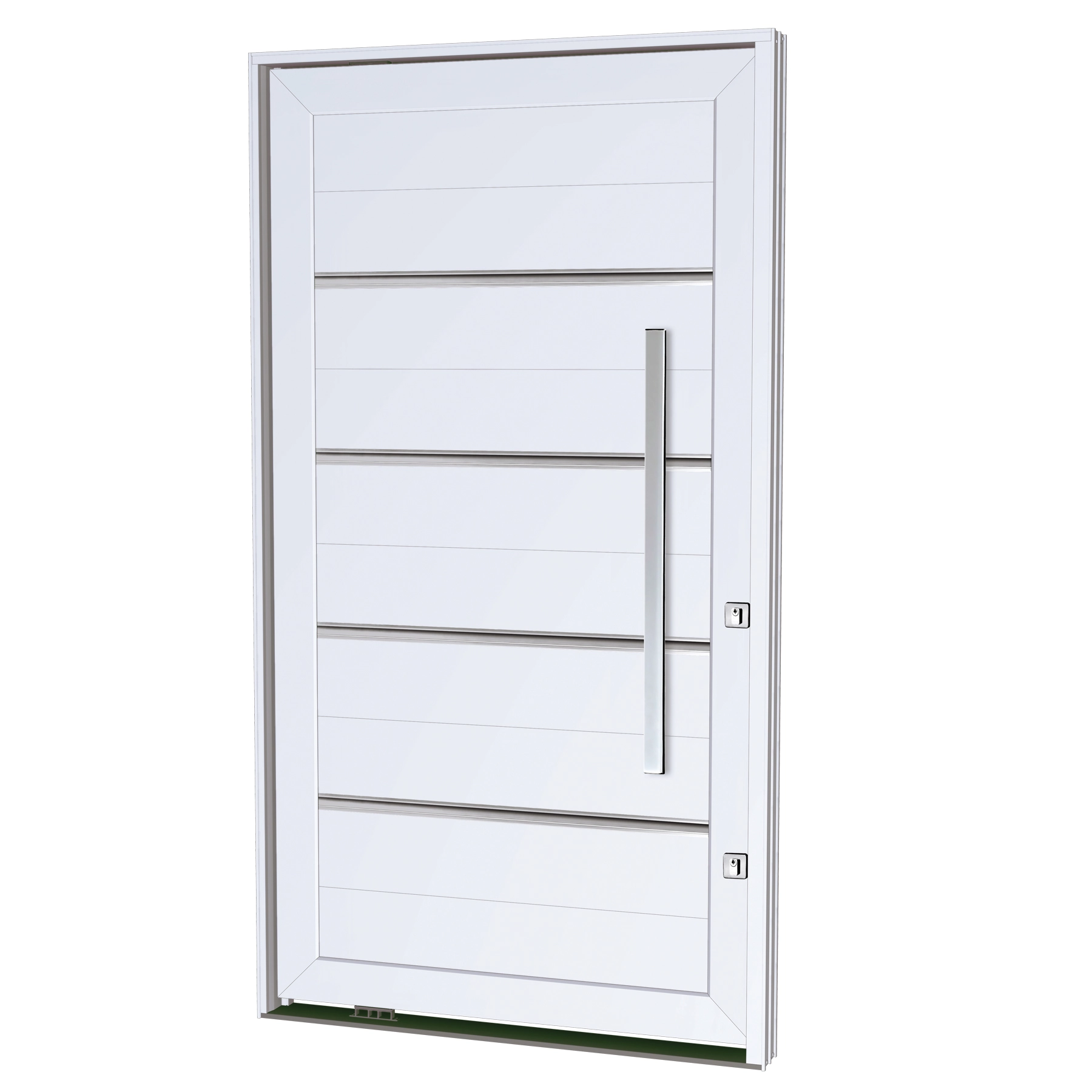 Porta Lambrill Pivotante Alumínio Branco 2,25x1,30m Lado Direito Linha Lucasa Eccellente Lucasa