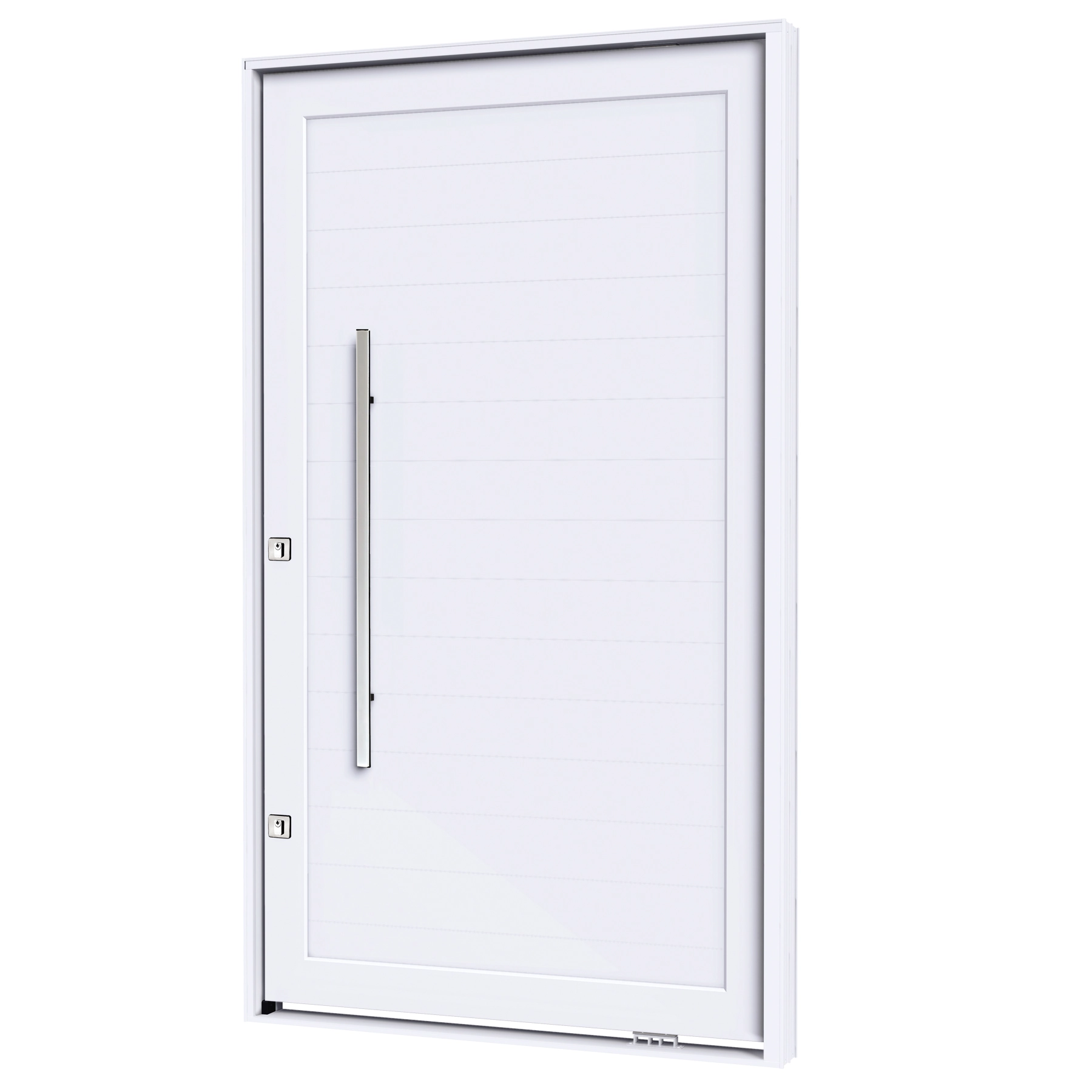 Porta Lambrill Pivotante Alumínio Branco 2,25x1,30m Lado Direito Linha Lucasa Eccellente Lucasa