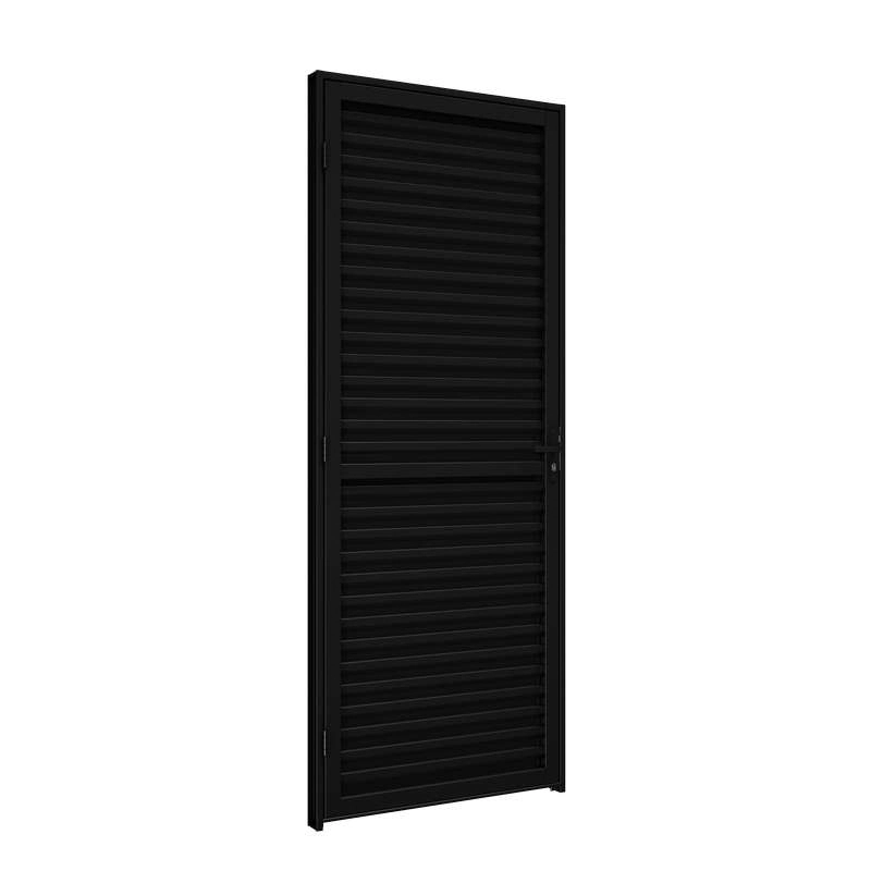 Porta De Giro De Alumínio Laminada 215 X 65 X 6,5 Cm Preto Direita Riobras
