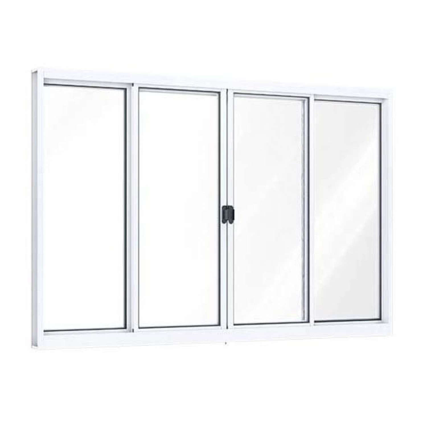 Janela De Alumínio De Correr Central 4 Folhas 100x200cm Riobras