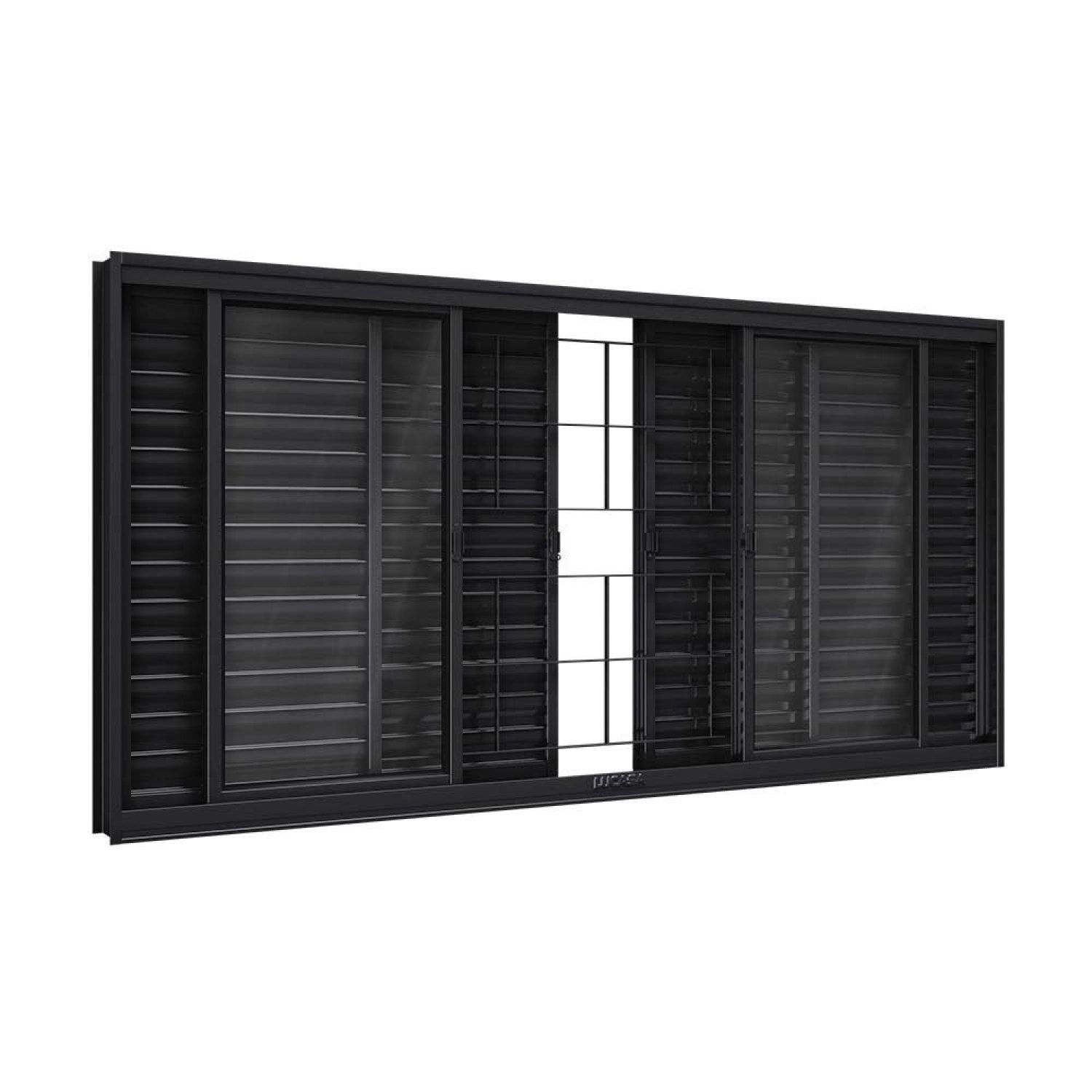 Janela De Aço Veneziana Com Grade Quadrada 6 Folhas 120x150cm Facilitá Lucasa