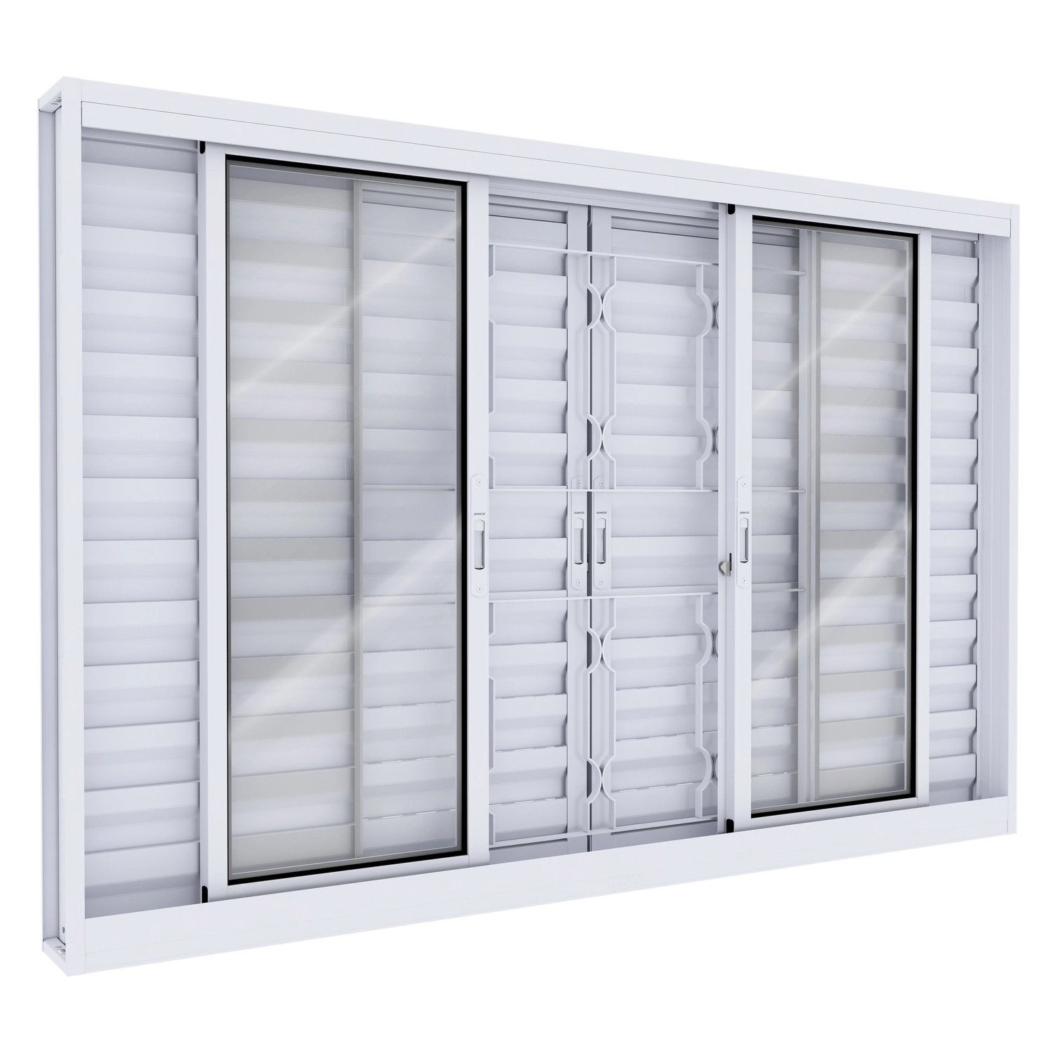 Janela De Aço Veneziana 100x200 Cm Lucasa Facilita Branco