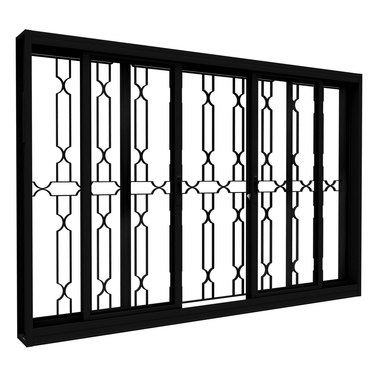 Janela De Aço De Correr Central 100x200cm Lucasa Facilita Preto
