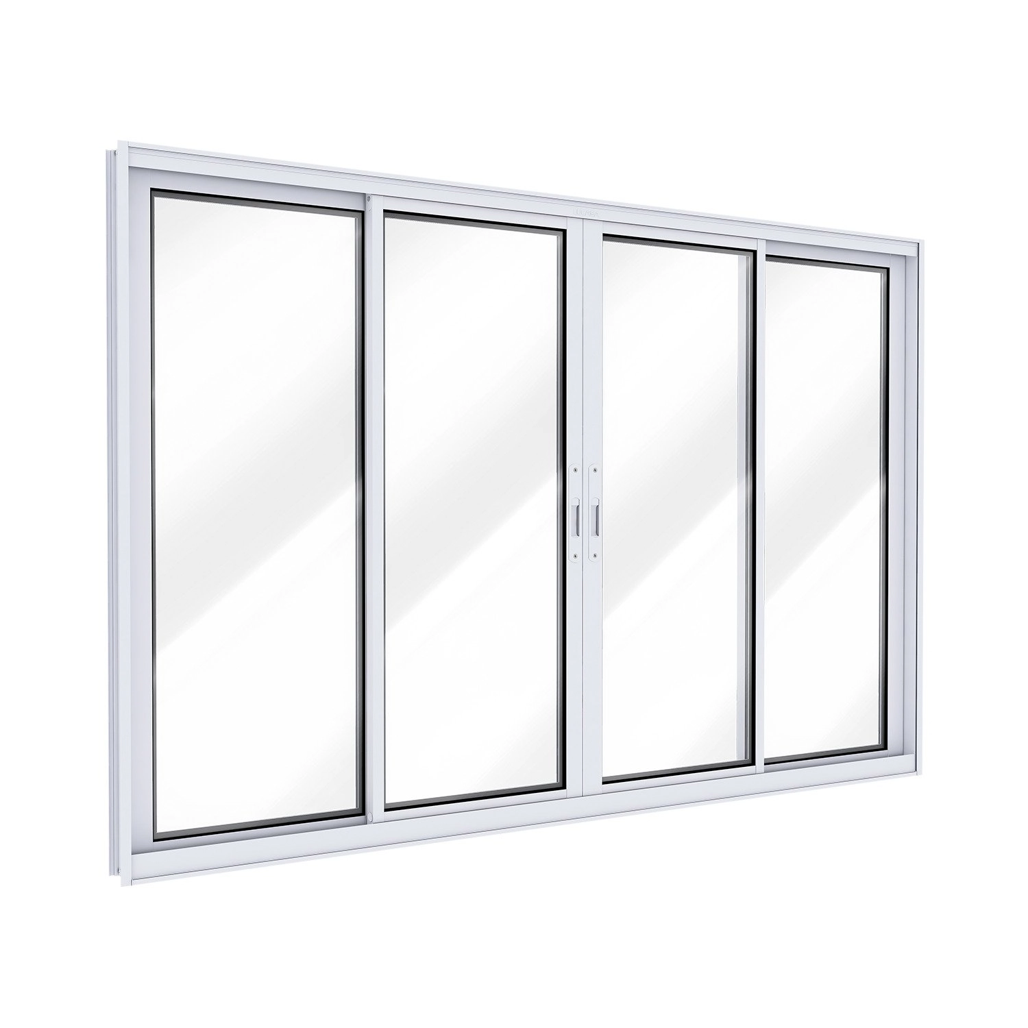 Janela De Alumínio De Correr 2 Folhas Móveis E 2 Folhas Fixas 100x150cm Lucasa Ideale Branco