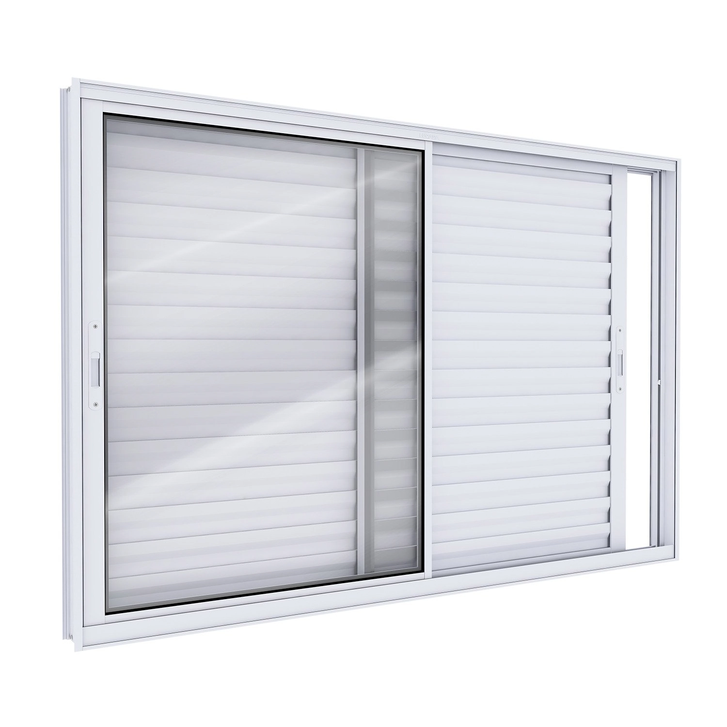 Janela Veneziana De Aluminio De Correr Lateral 100x120cm Lucasa Ideale Branco