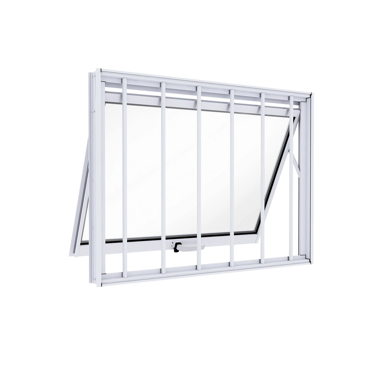 Janela De Alumínio Maximo Ar Com Grade 60x80xm Lucasa Ideale Branco