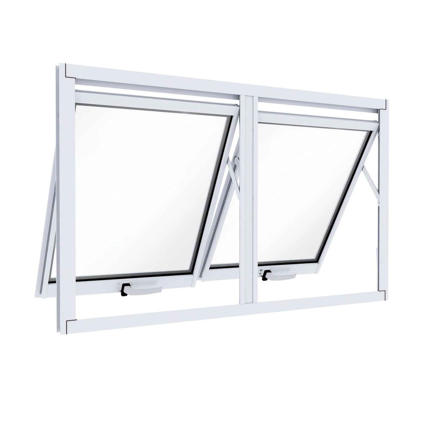 Janela De Alumínio Máximo Ar Duplo Horizontal 60x100cm Lucasa Ideale Branco