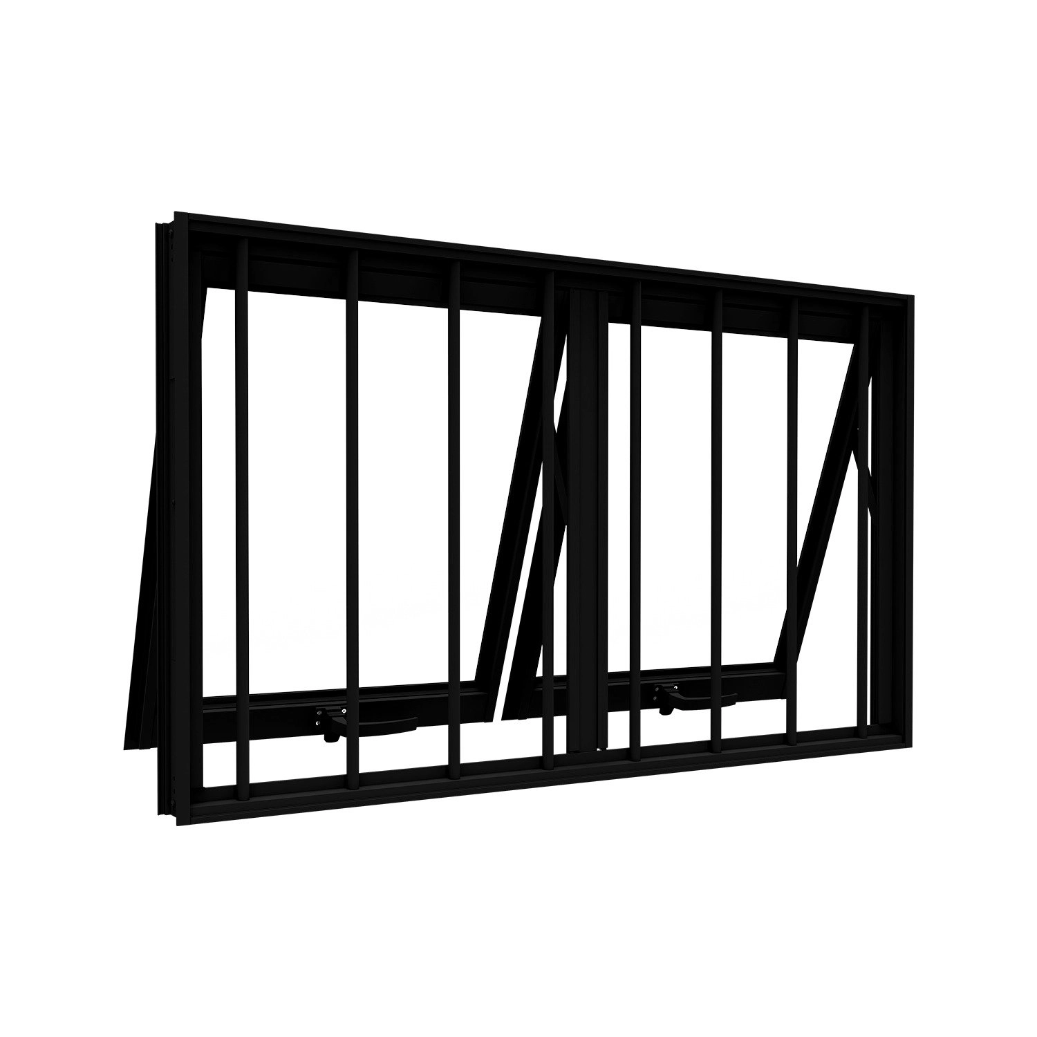 Janela De Alumínio Máximo Ar Duplo Horizontal Com Grade 60x100cm Lucasa Ideale Preto