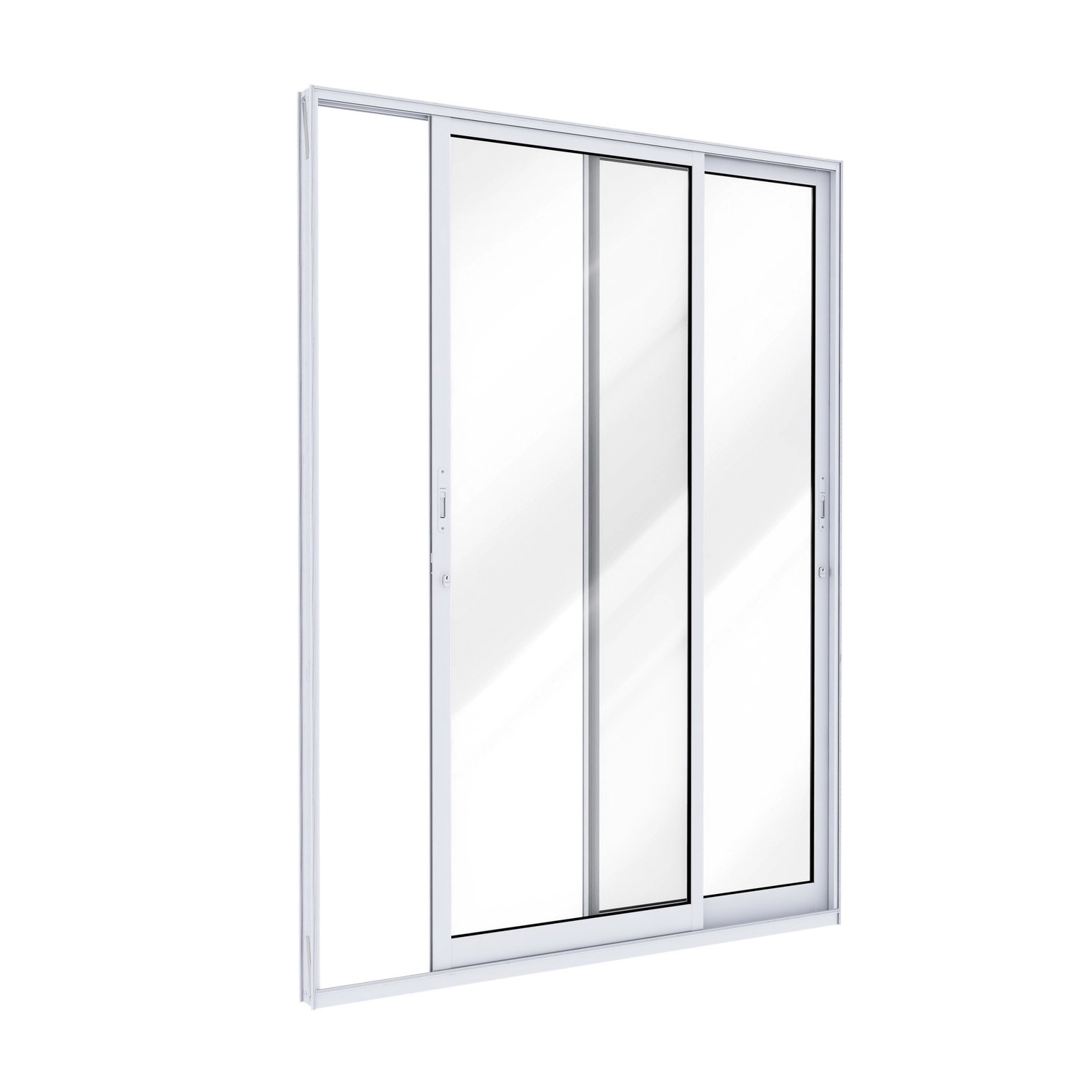 Porta De Alumínio De Correr Lateral 2 Folhas 215x160 Lucasa Ideale Branco