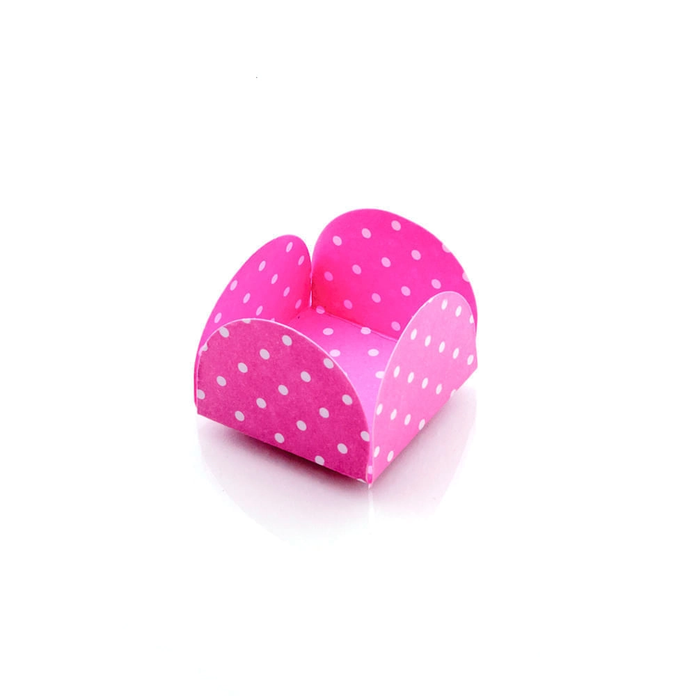 Forminha 4 Petalas Poa Pink/bco C/50