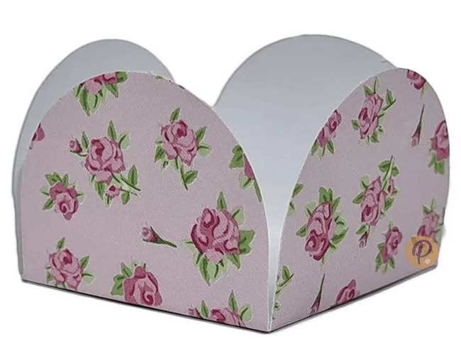 Forminha 4 Petalas Floral Rosa C/50
