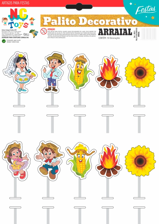 Palito Decorativo Festa Junina Nc Toys